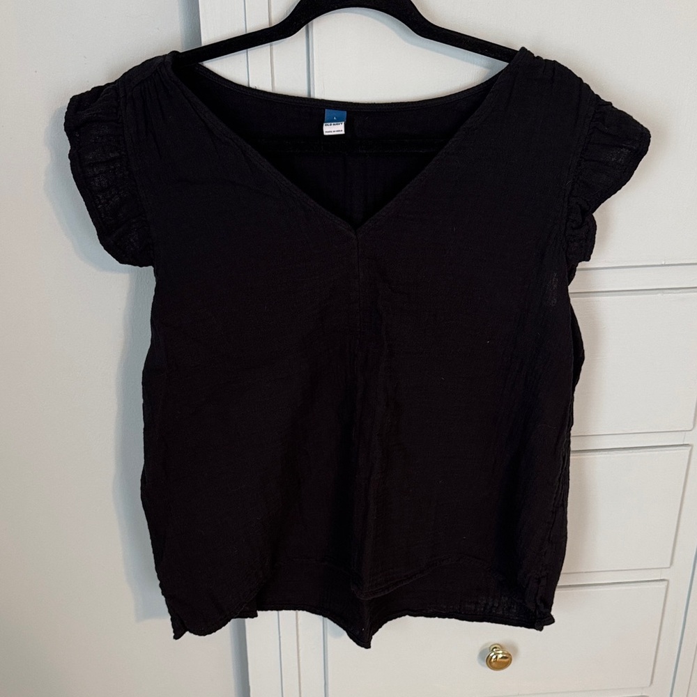 Old Navy Black V-Neck Blouse